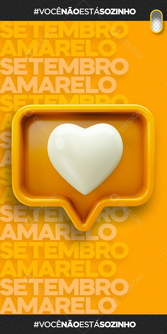 Story Setembro Amarelo Like Social Media PSD Editável