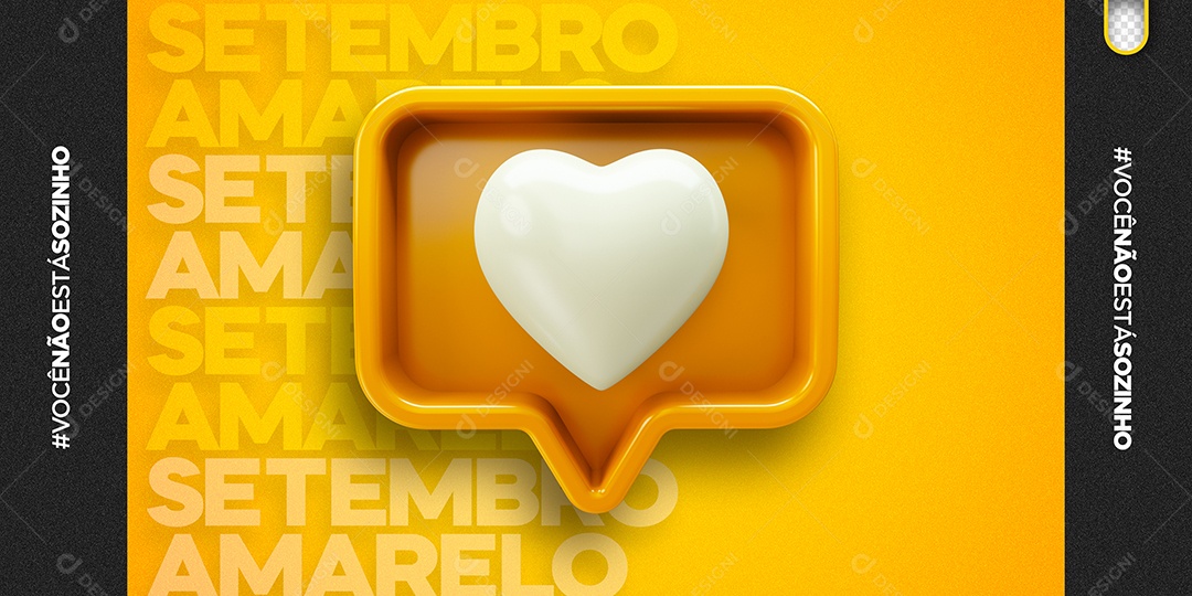 Banner Like Setembro Amarelo Social Media PSD Editável
