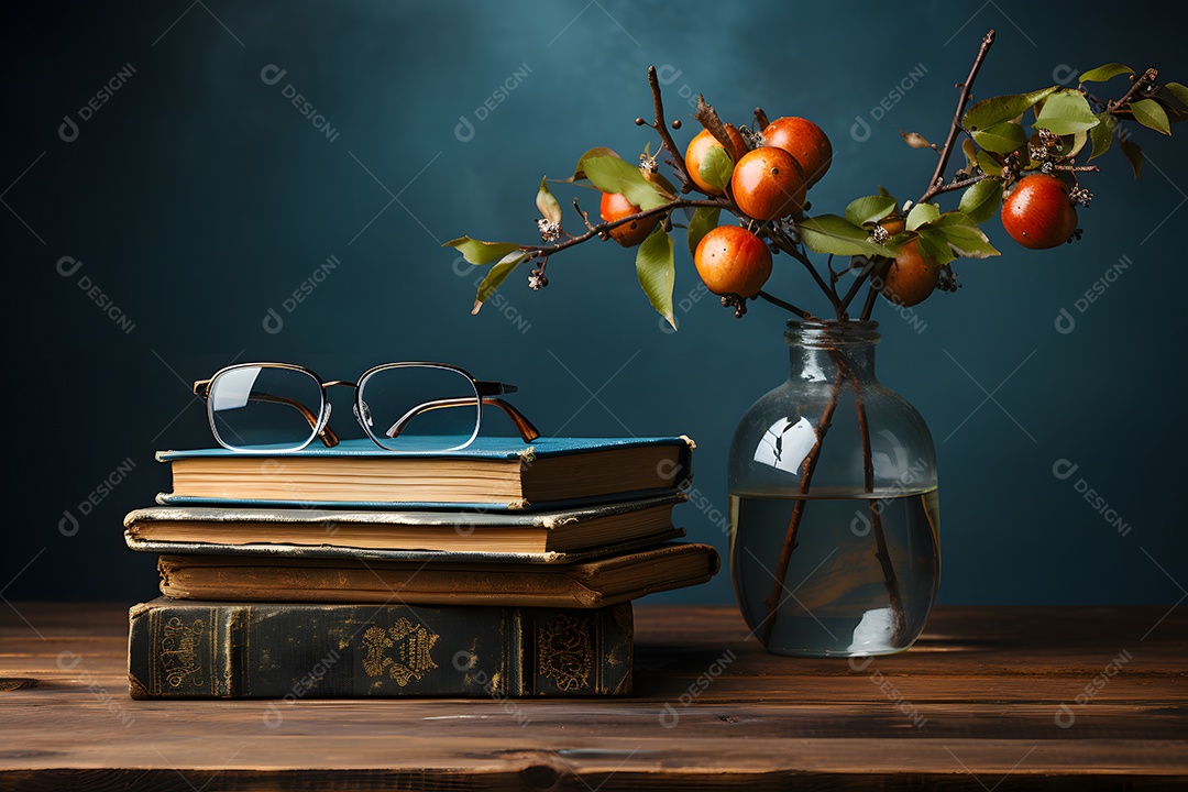 Mesa de madeira da professora