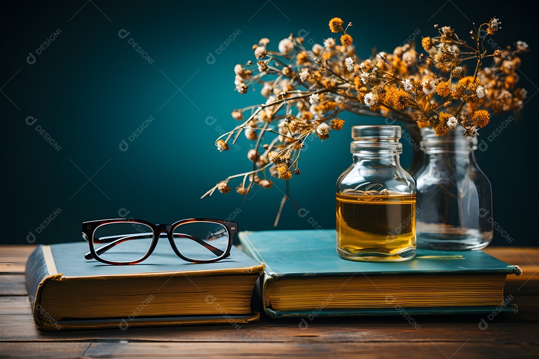 Mesa e objetos de uma professora