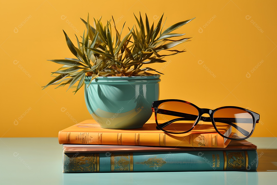 Mesa e objetos de uma professora