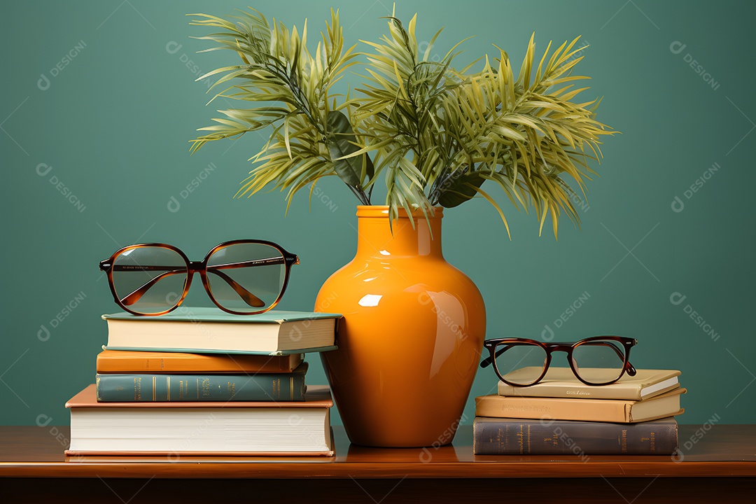 Mesa e objetos de uma professora