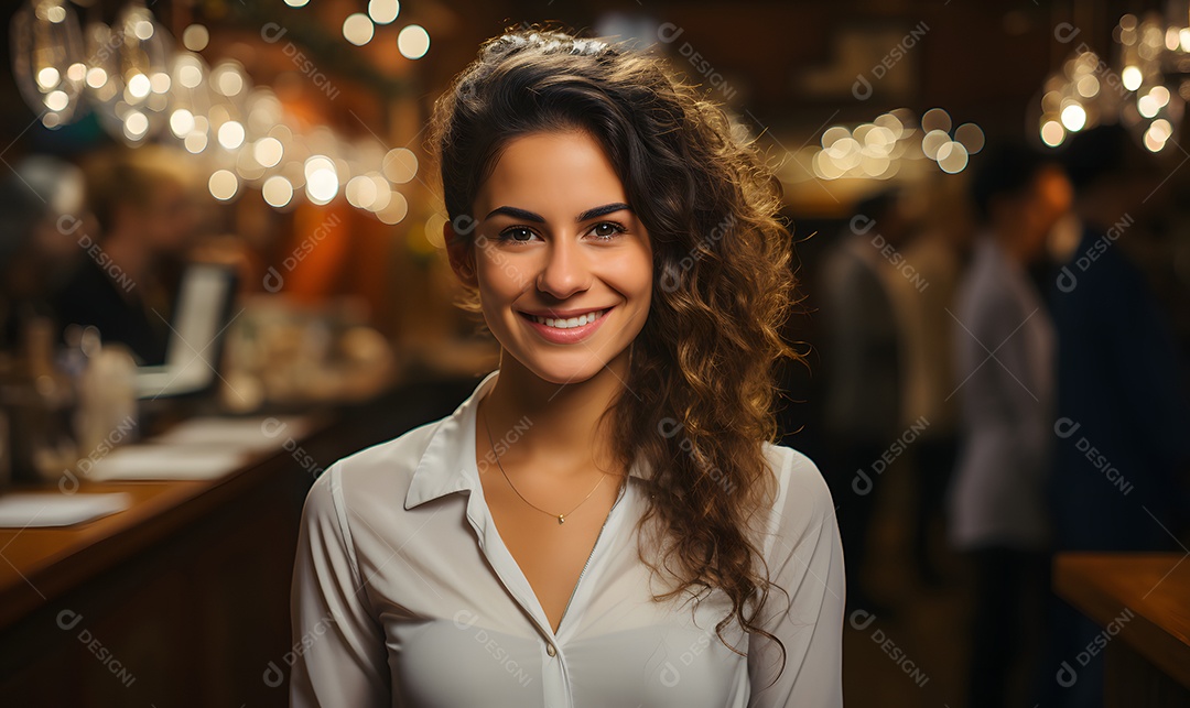 Linda professora sorridente