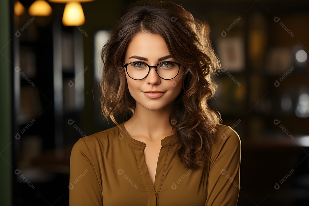 Mulher professora trabalhando sorridente