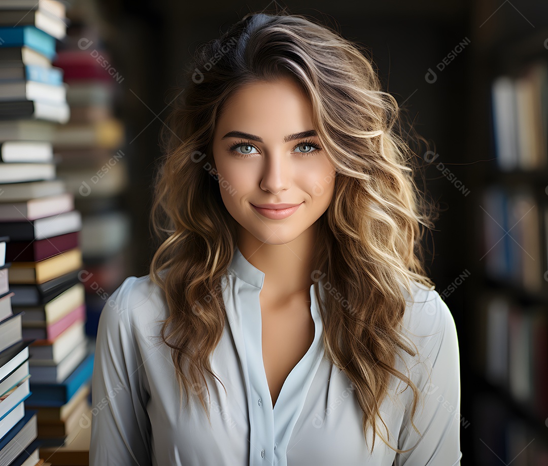 Linda professora sorridente