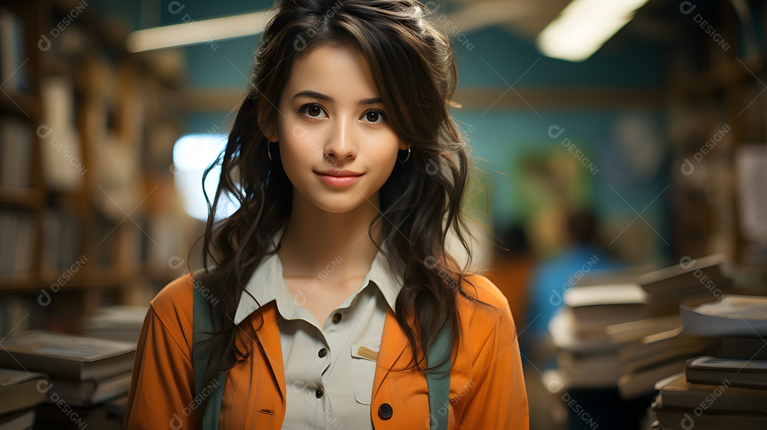 Linda professora sorridente