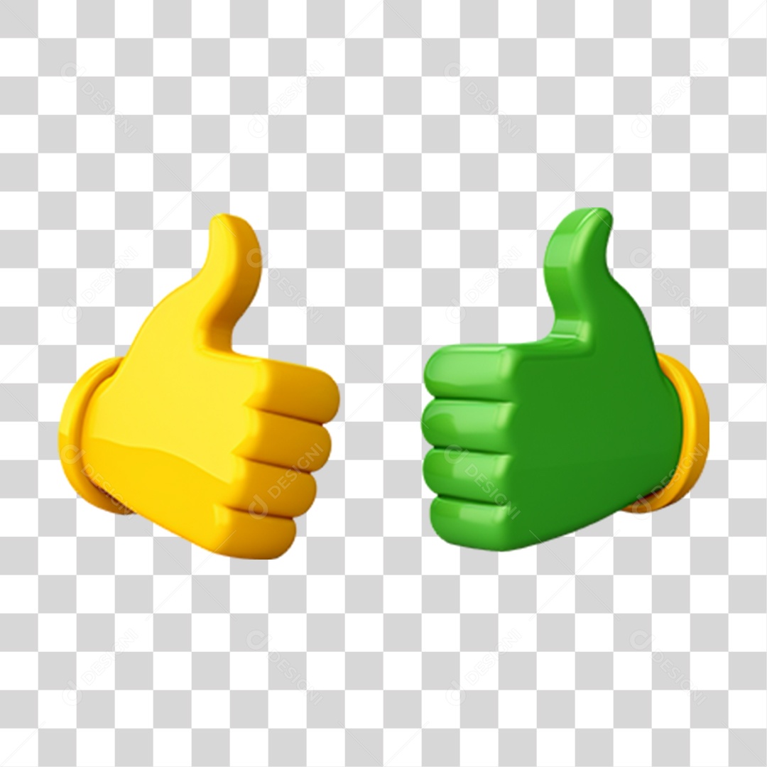 Mãos Verde e Amarela PNG Transparente