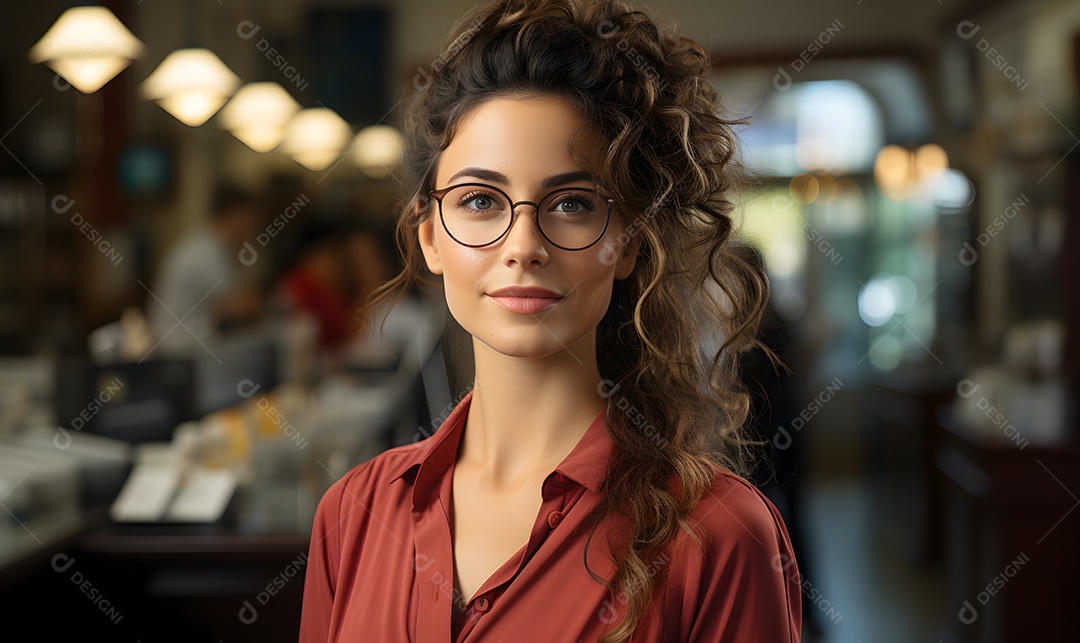 Linda professora sorridente