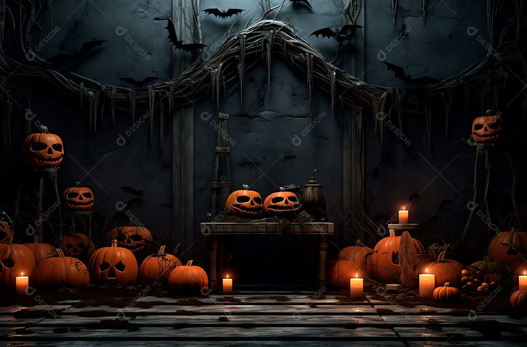 Imagem de fundo realista de halloween no estilo de fundos minimalistas, formas circulares, laranja claro e bronze escuro