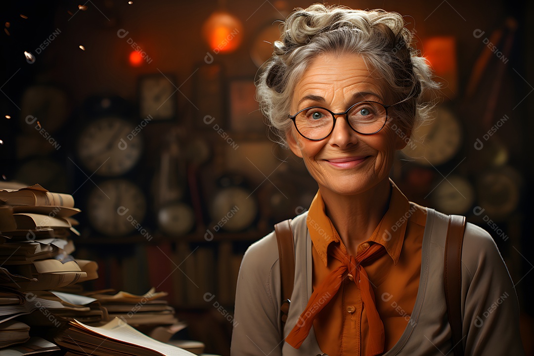 Linda professora sorridente