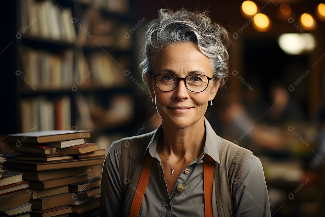 Linda professora sorridente