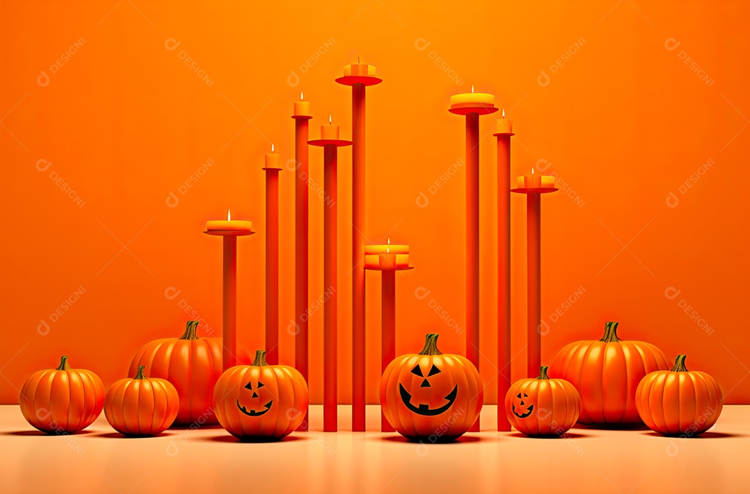 Imagem de fundo realista de halloween no estilo de fundos minimalistas, formas circulares, laranja claro e bronze escuro