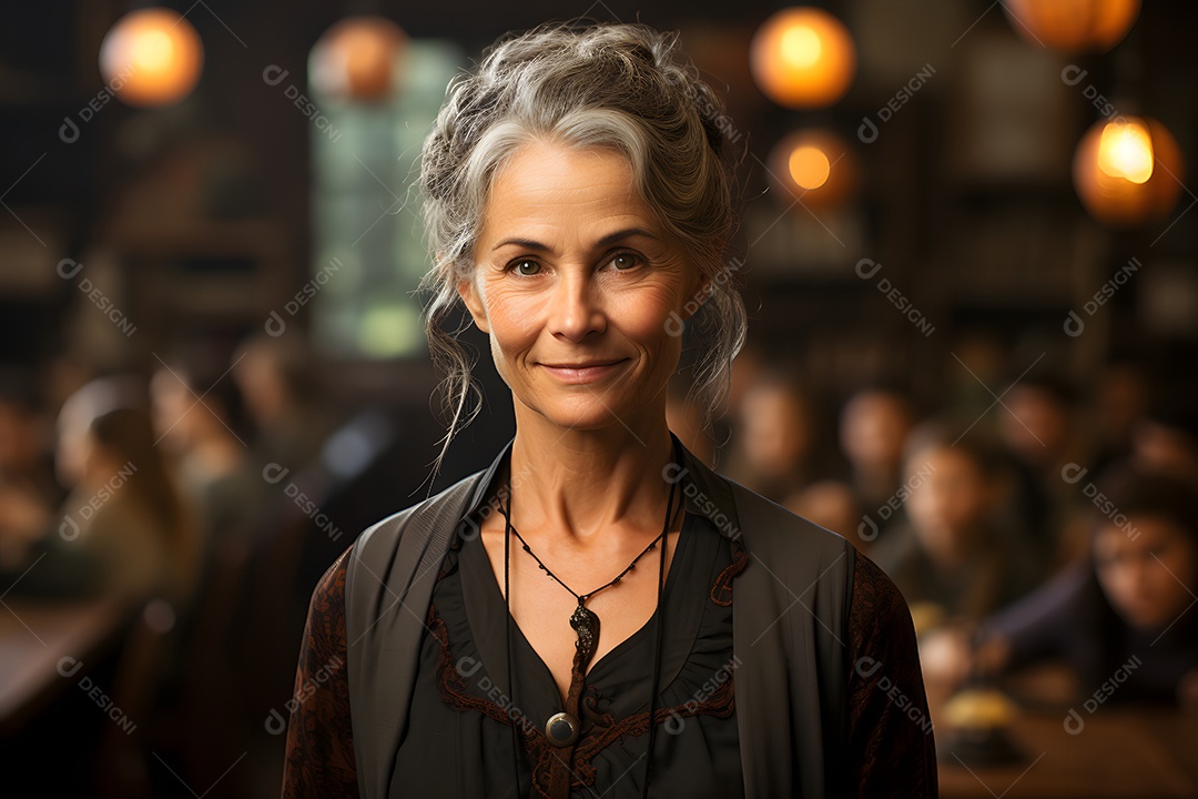 Linda professora sorridente