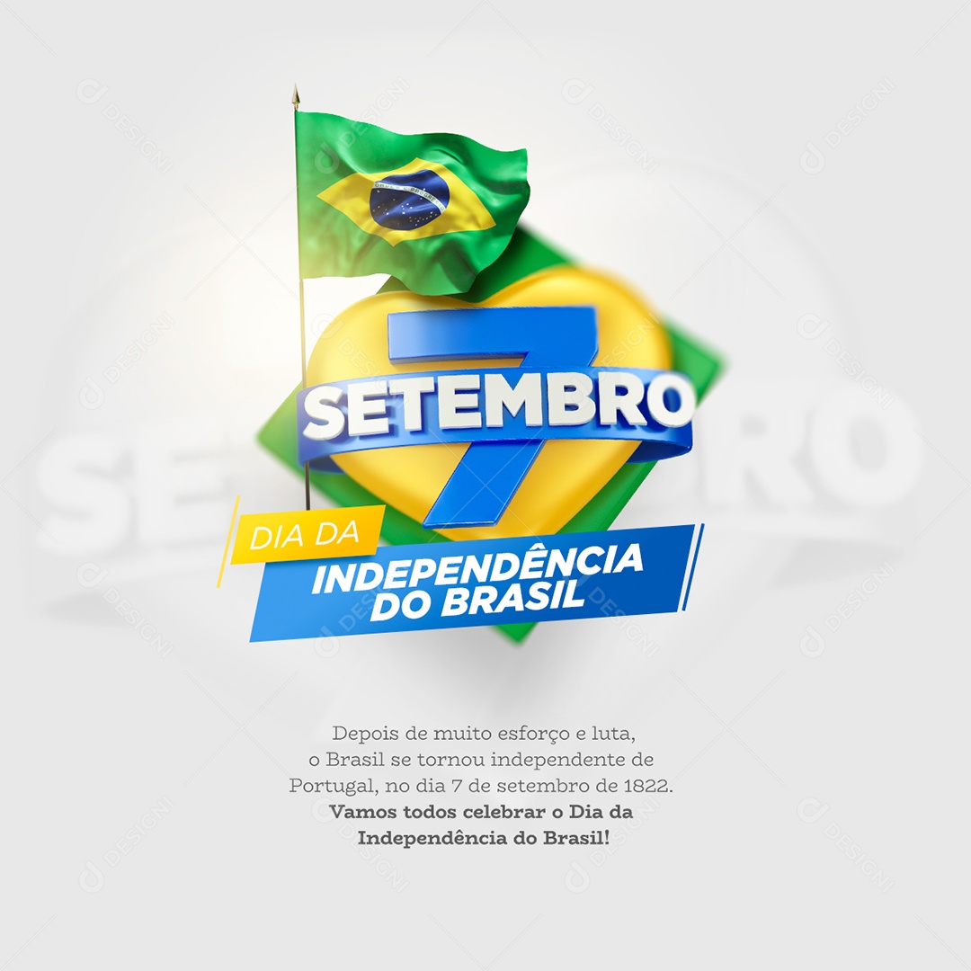 Feed 7 de Setembro Dia Da Independência do Brasil Social Media PSD Editável