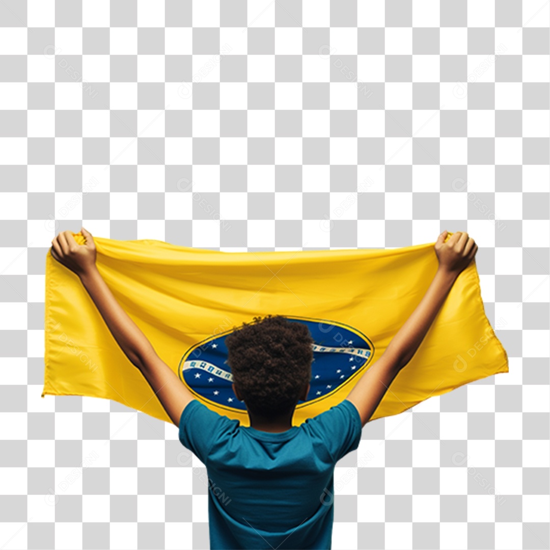 Homem com Bandeira do Brasil 7 de Setembro Dia da Independência do Brasil  PNG Transparente