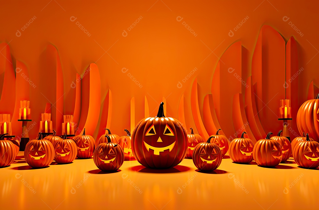 Imagem de fundo realista de halloween no estilo de fundos minimalistas, formas circulares, laranja claro e bronze escuro