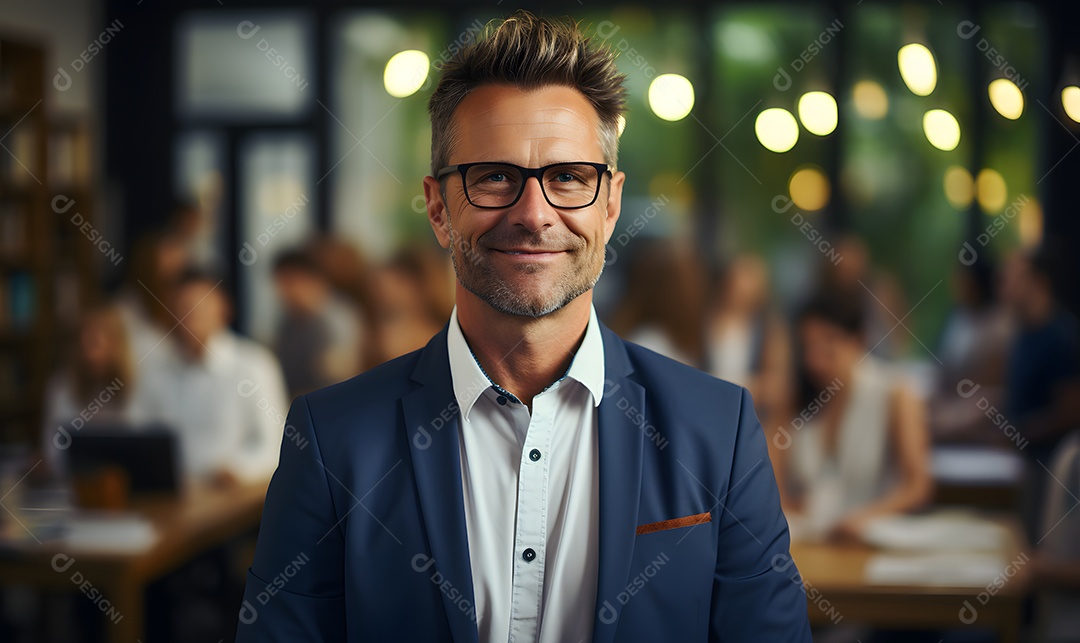 Homem sorridente professor