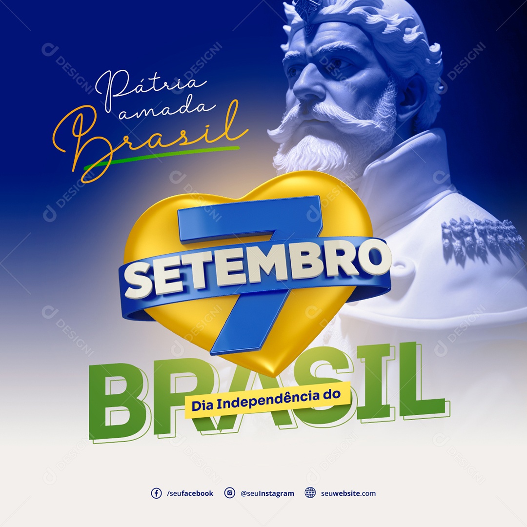 Feed 7 de Setembro Brasil Social Media PSD Editável