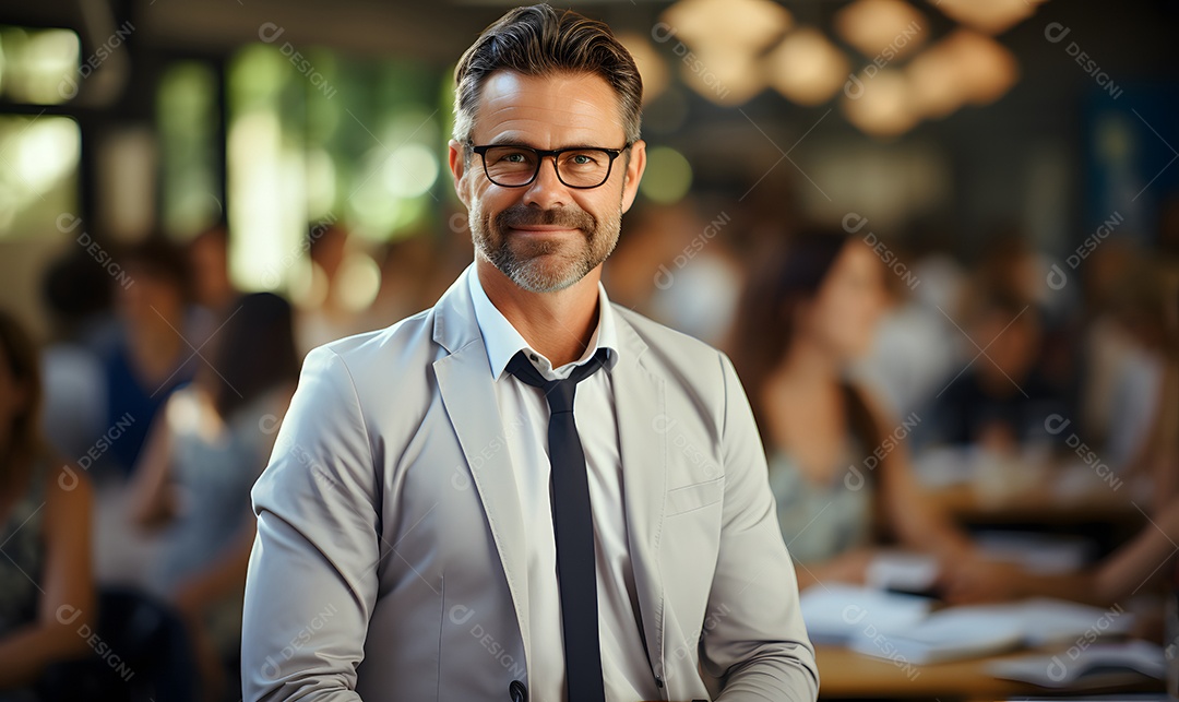 Homem sorridente professor