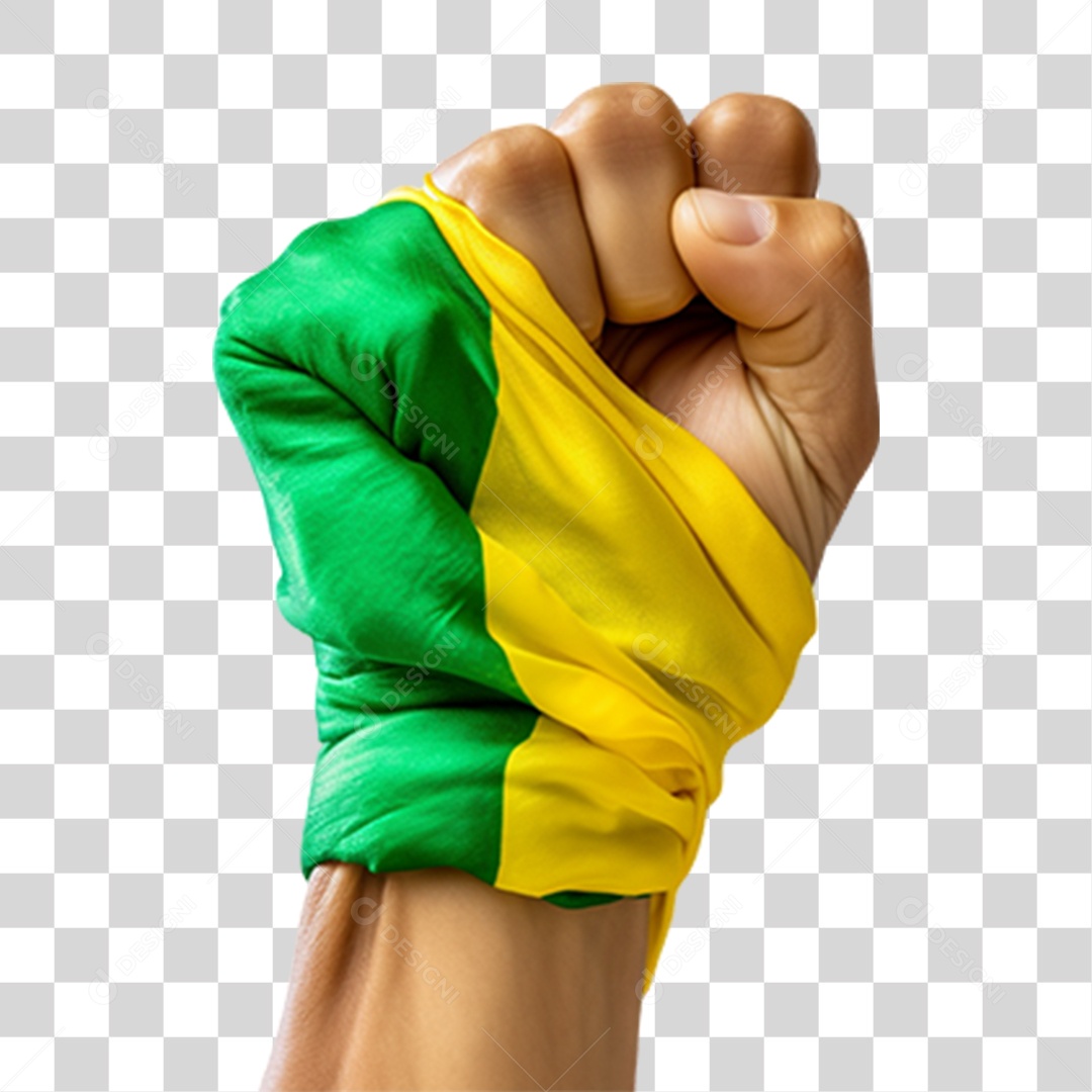 Punho Enrolado Com Pano com as Cores da Bandeira PNG Transparente