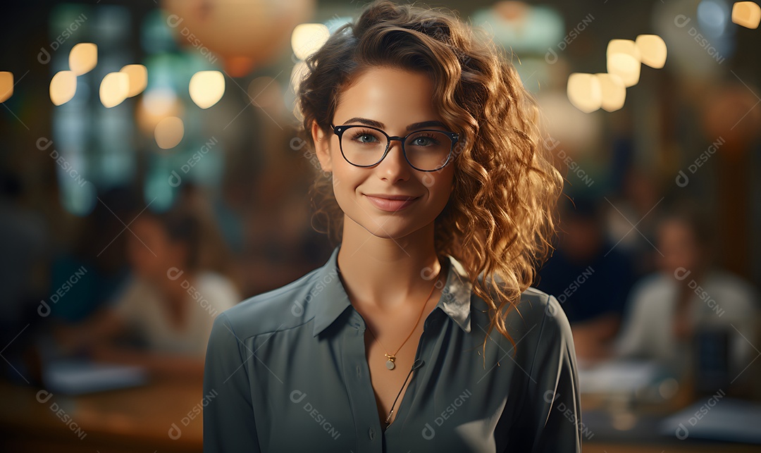 Mulher sorridente professora