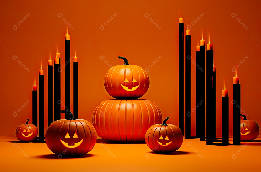 Imagem de fundo realista de halloween no estilo de fundos minimalistas, formas circulares, laranja claro e bronze escuro