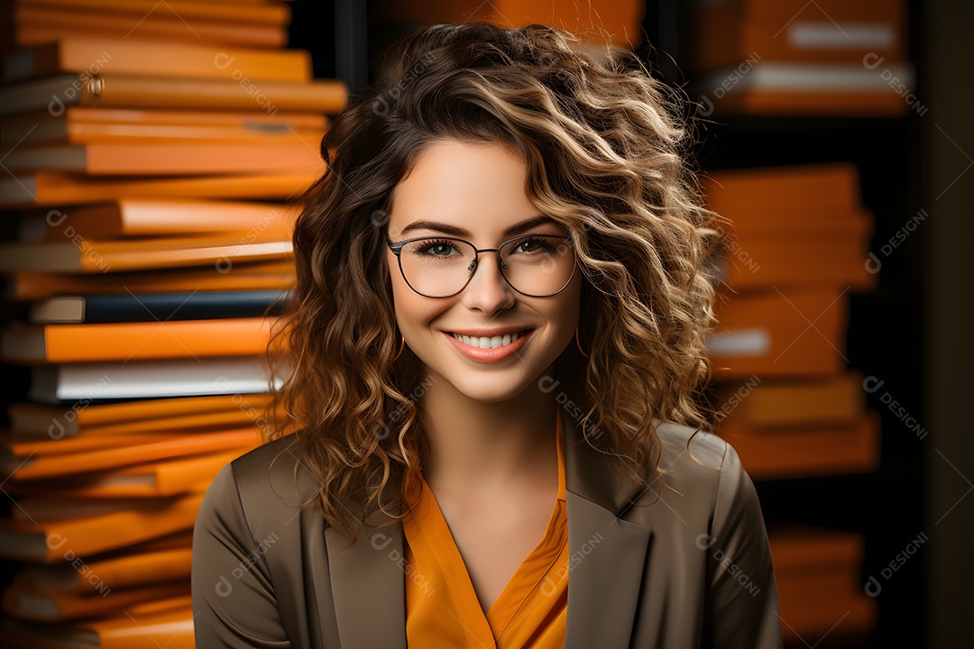 Mulher sorridente professora