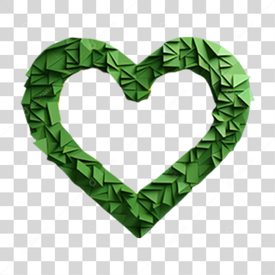 Coração Verde para o dia 7 de Setembro Dia da Independência do Brasil  PNG Transparente