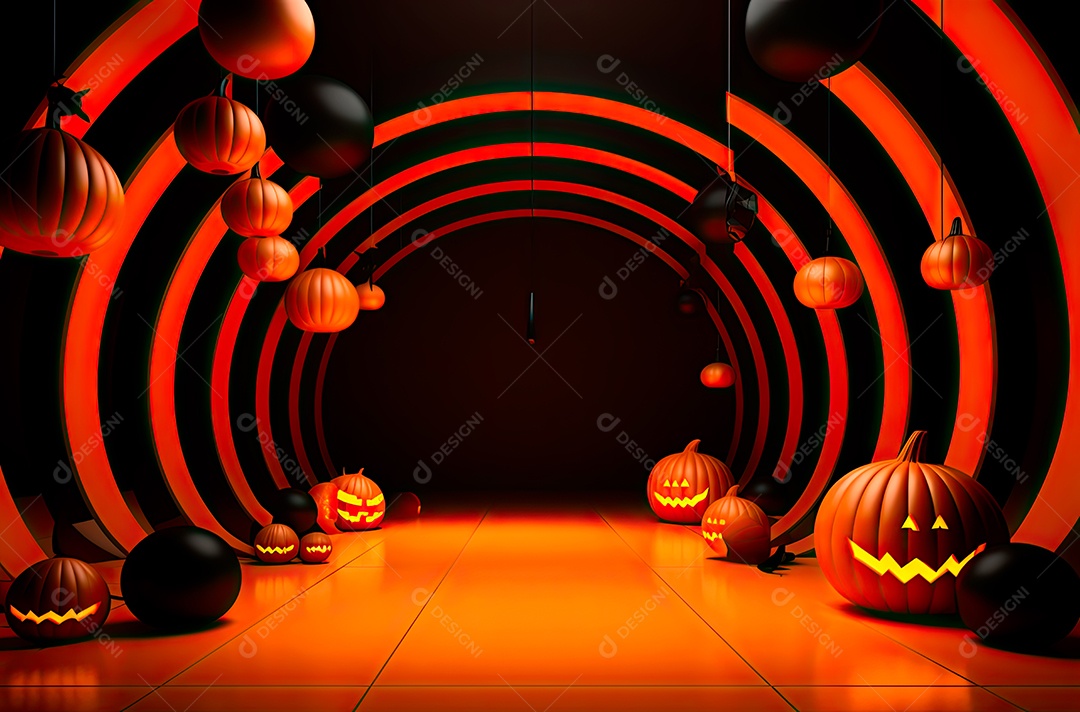 Imagem de fundo realista de halloween no estilo de fundos minimalistas, formas circulares, laranja claro e bronze escuro