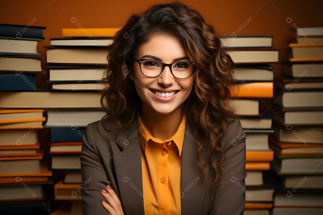 Mulher sorridente professora