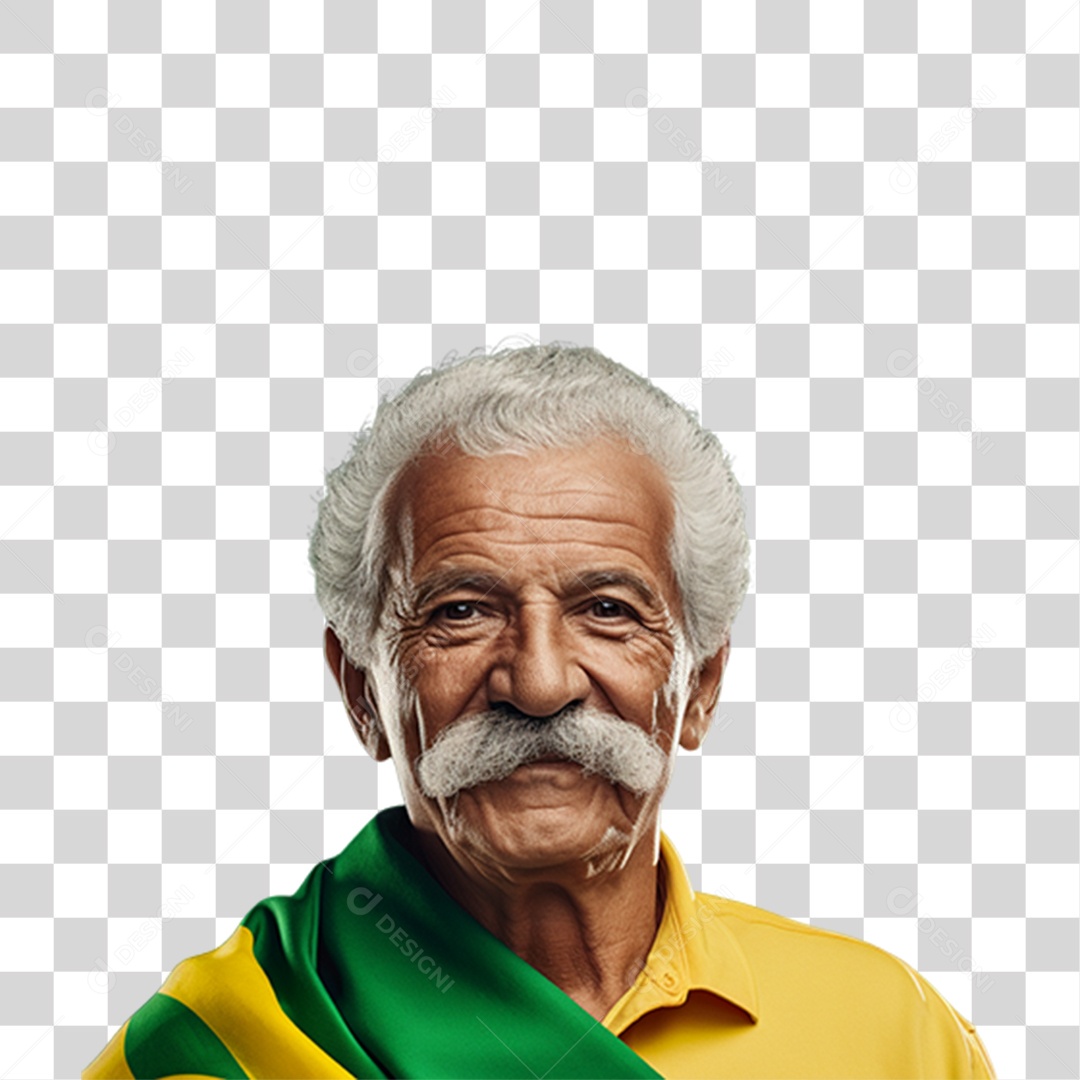 Homem Sorrindo com Bandeira do Brasil 7 de Setembro Dia da Independência do Brasil  PNG Transparente