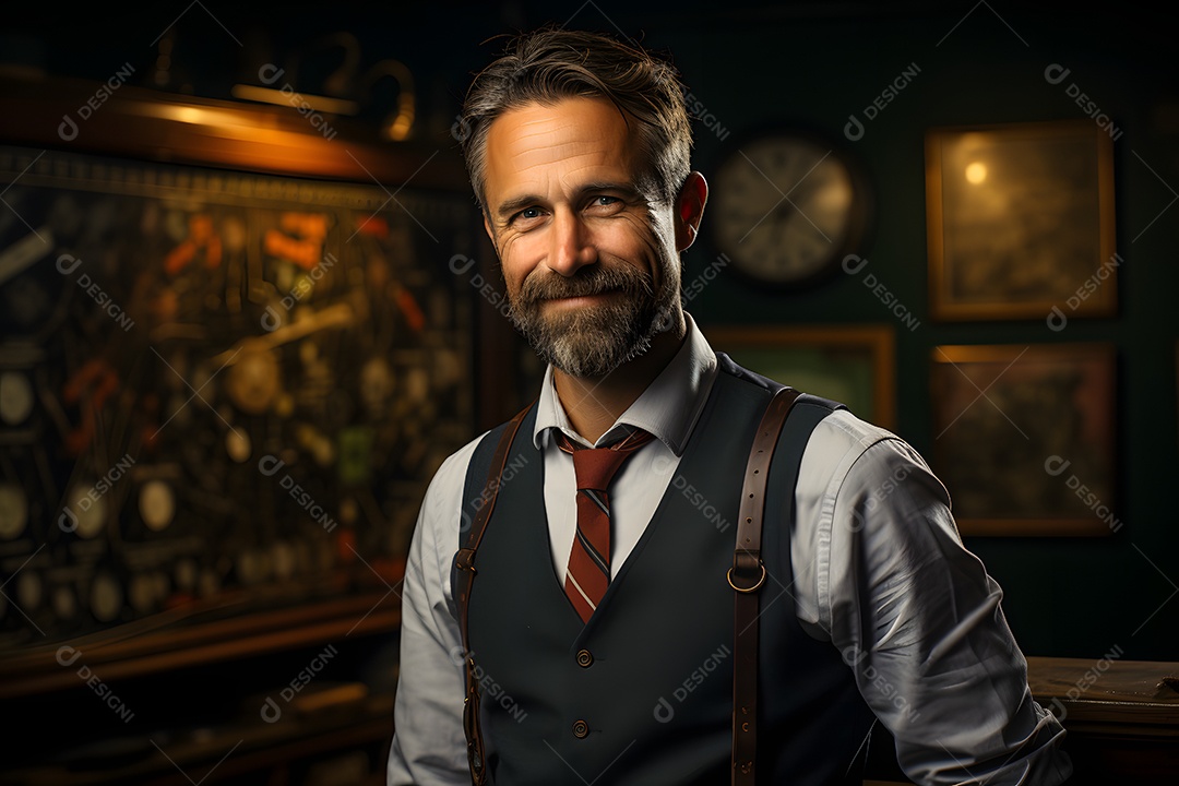 Homem professor sorridente