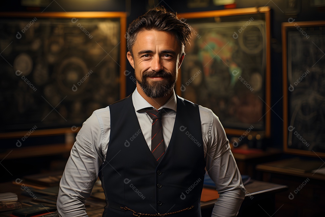 Homem professor sorridente