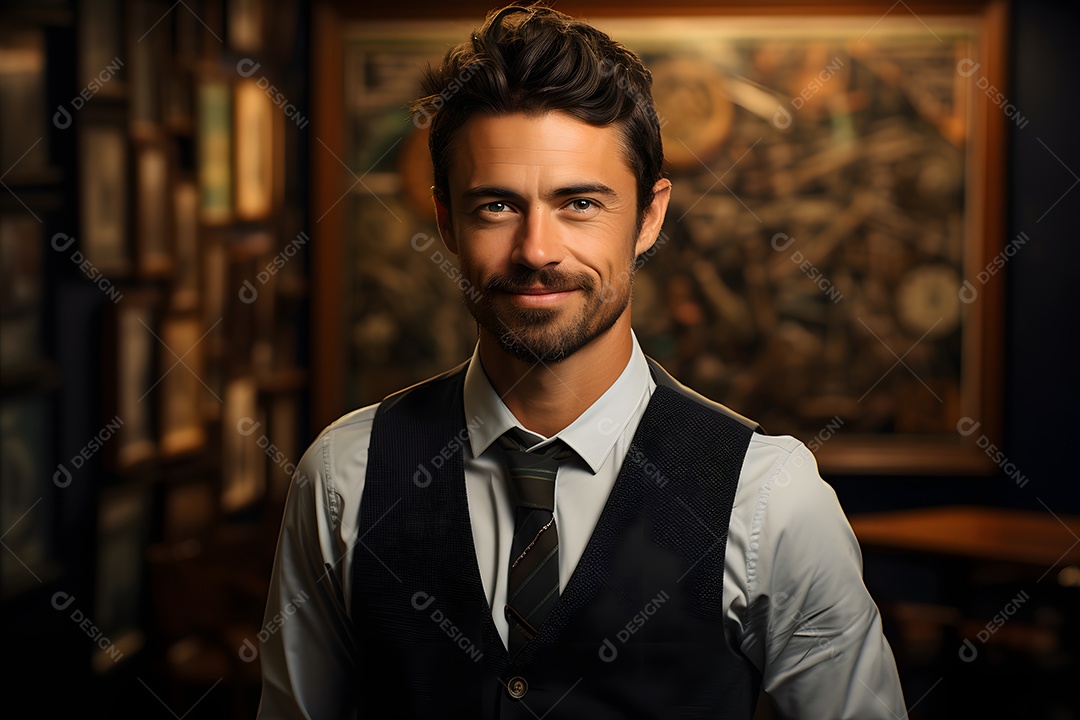 Homem professor sorridente