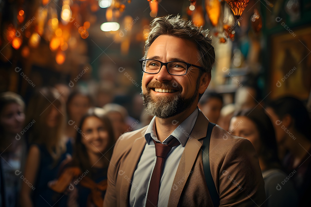 Homem professor sorridente