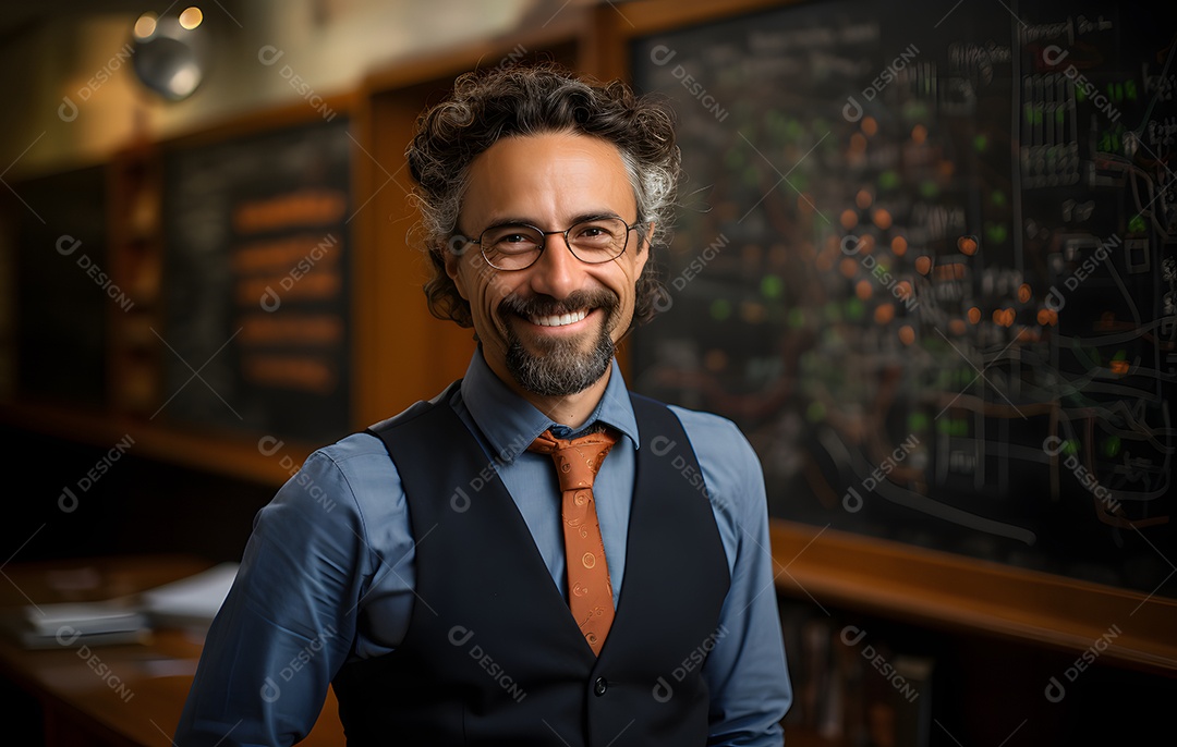 Homem professor sorridente