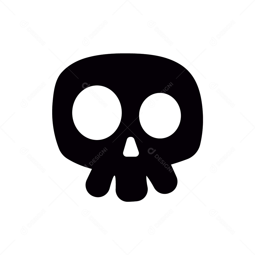 Crânio de Caveira Assustador de Halloween Vetor EPS