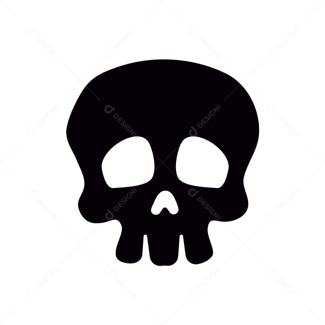 Crânio de Caveira Assustador de Halloween Vetor EPS