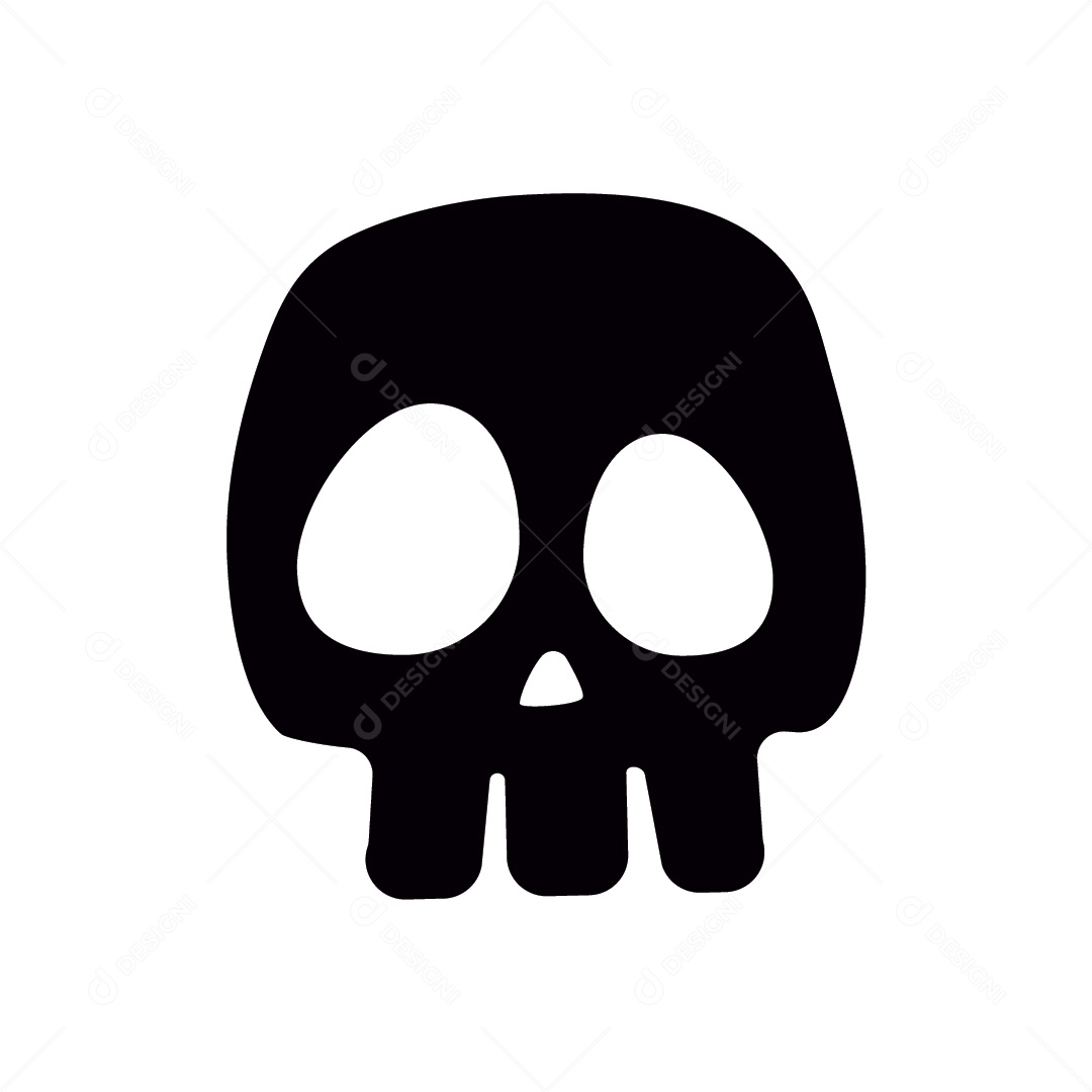 Crânio de Caveira Assustador de Halloween Vetor EPS