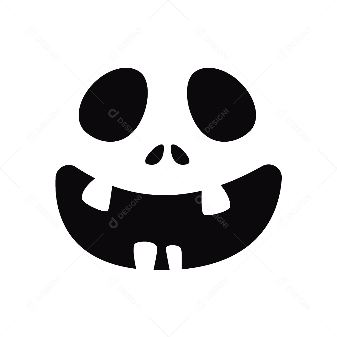 Rosto Assustador de Monstro de Halloween Vetor EPS