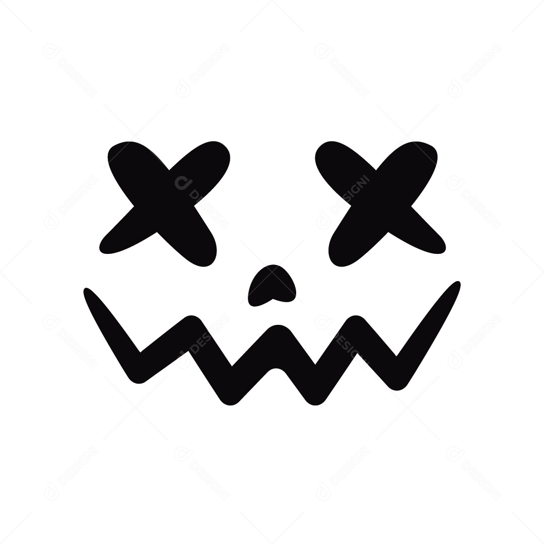 Rosto Assustador de Monstro de Halloween Vetor EPS