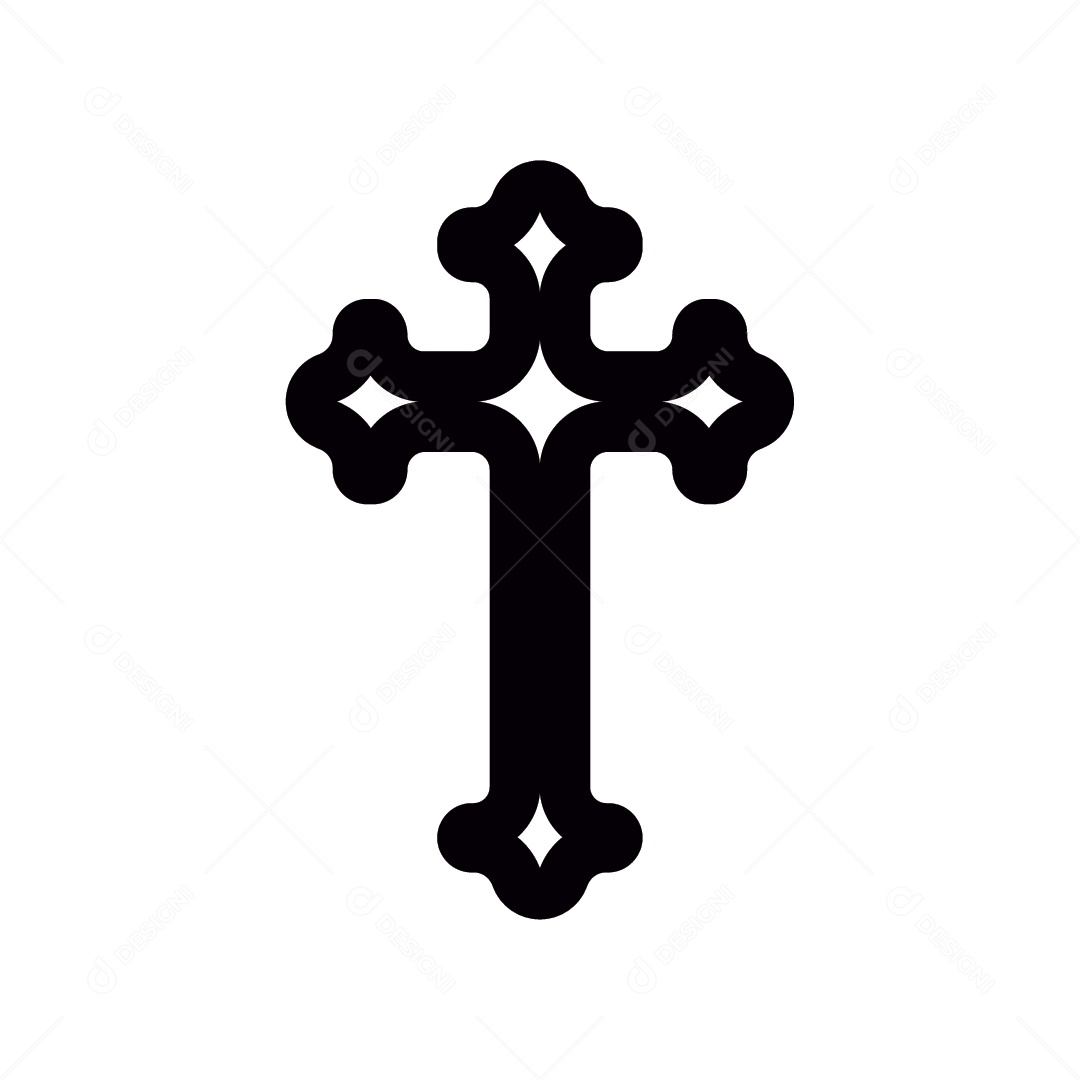 Cruz Preta de Halloween Vetor EPS