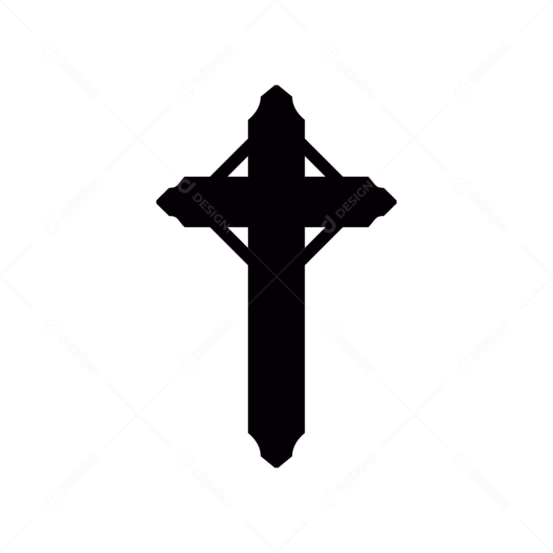 Cruz Preta de Halloween Vetor EPS