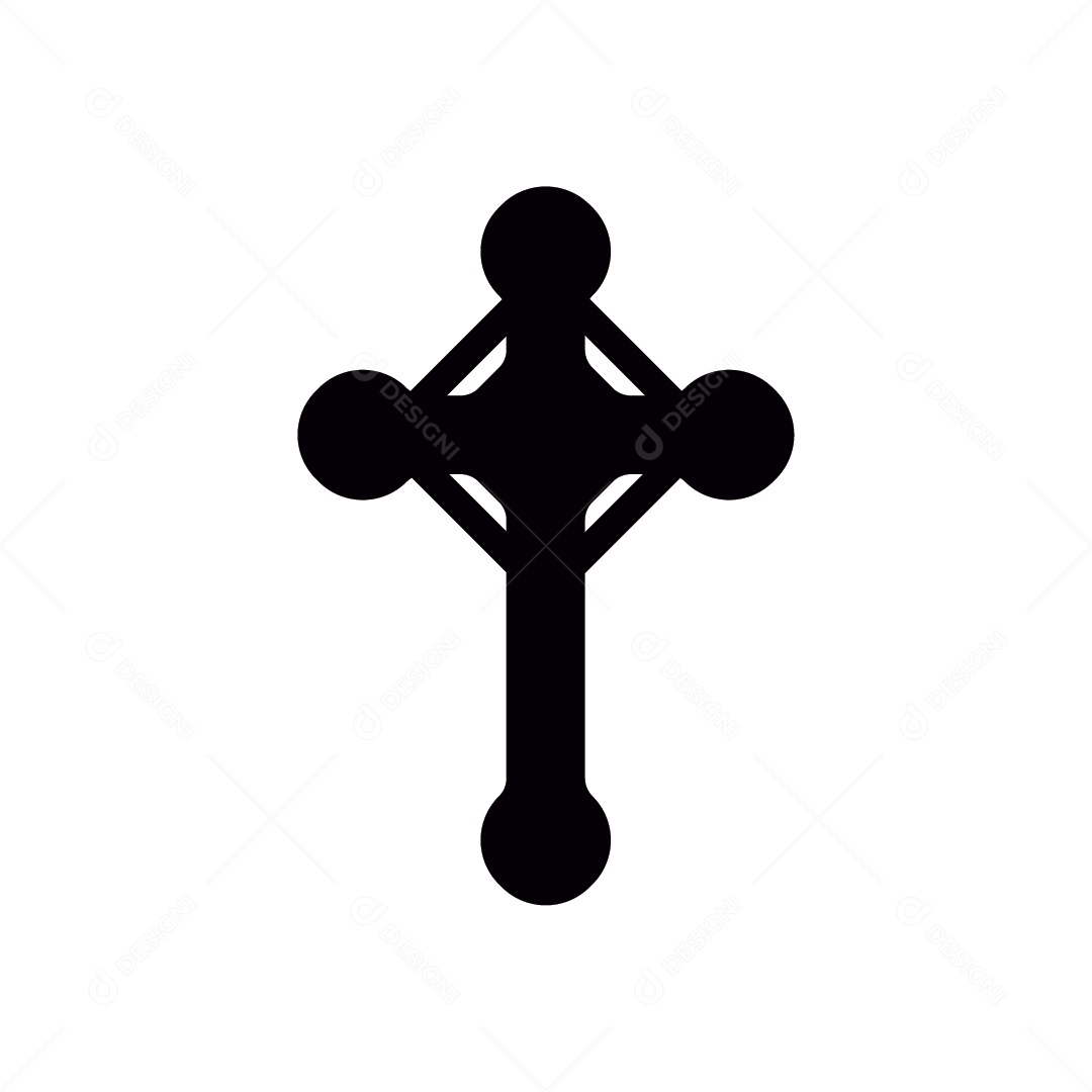 Cruz Preta de Halloween Vetor EPS