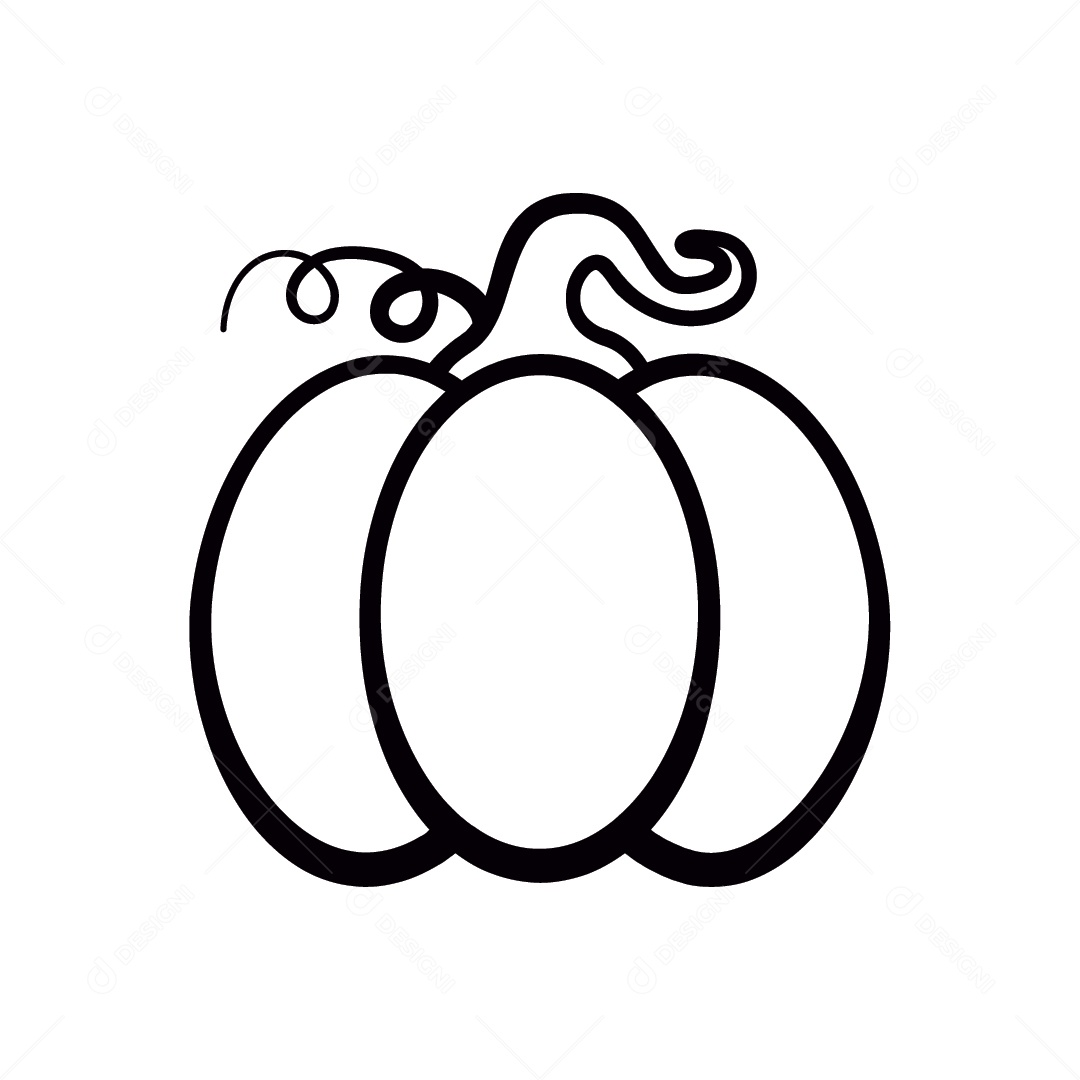 Abóbora Preto e Branco de Halloween Ilustração Vetor EPS