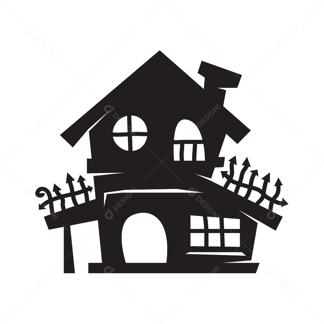 Casa Assombrada de Halloween Ilustração Vetor EPS