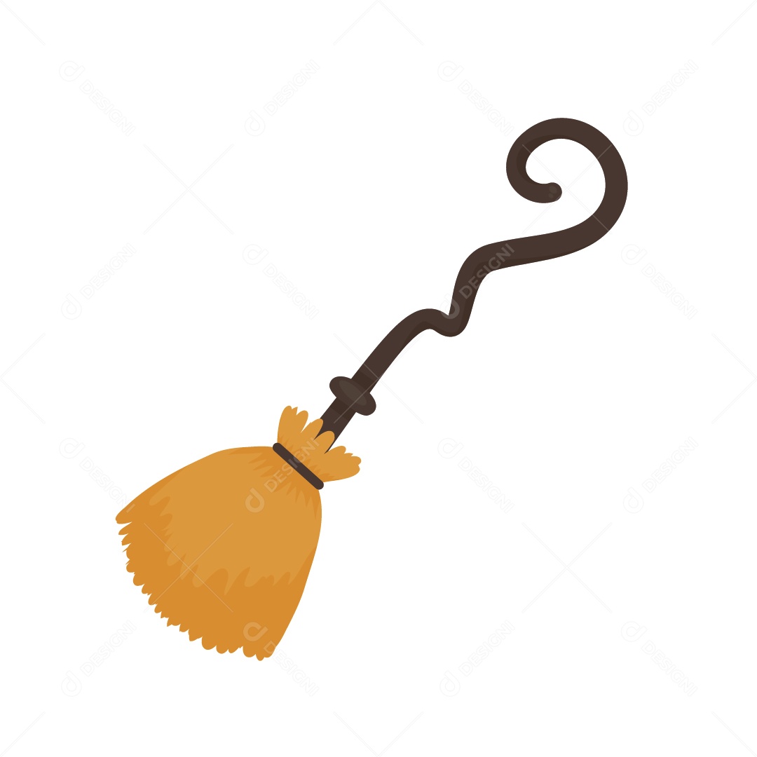 Ilustração de Vassoura de Bruxa Vetor EPS