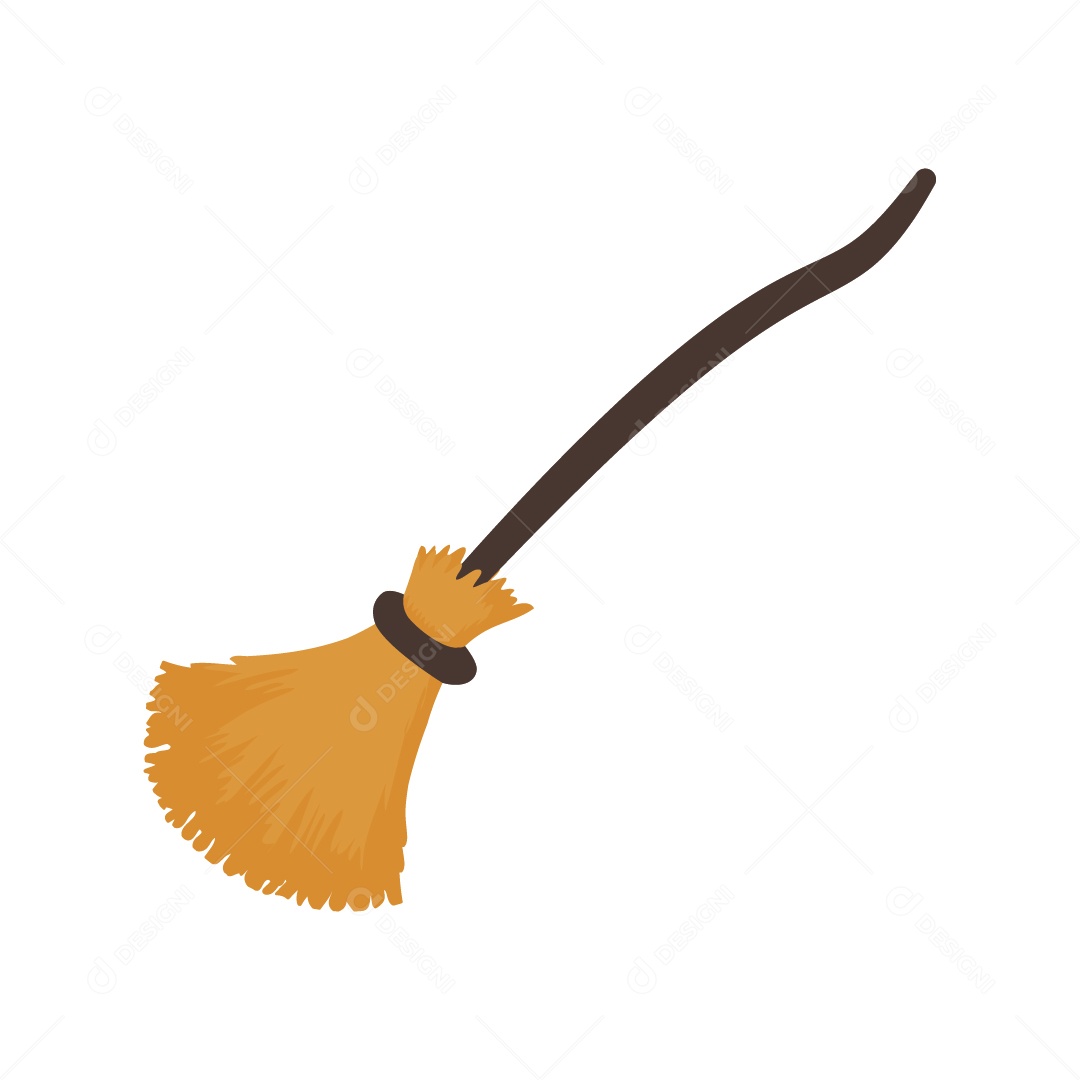 Vassoura de Bruxa Ilustração Vetor EPS