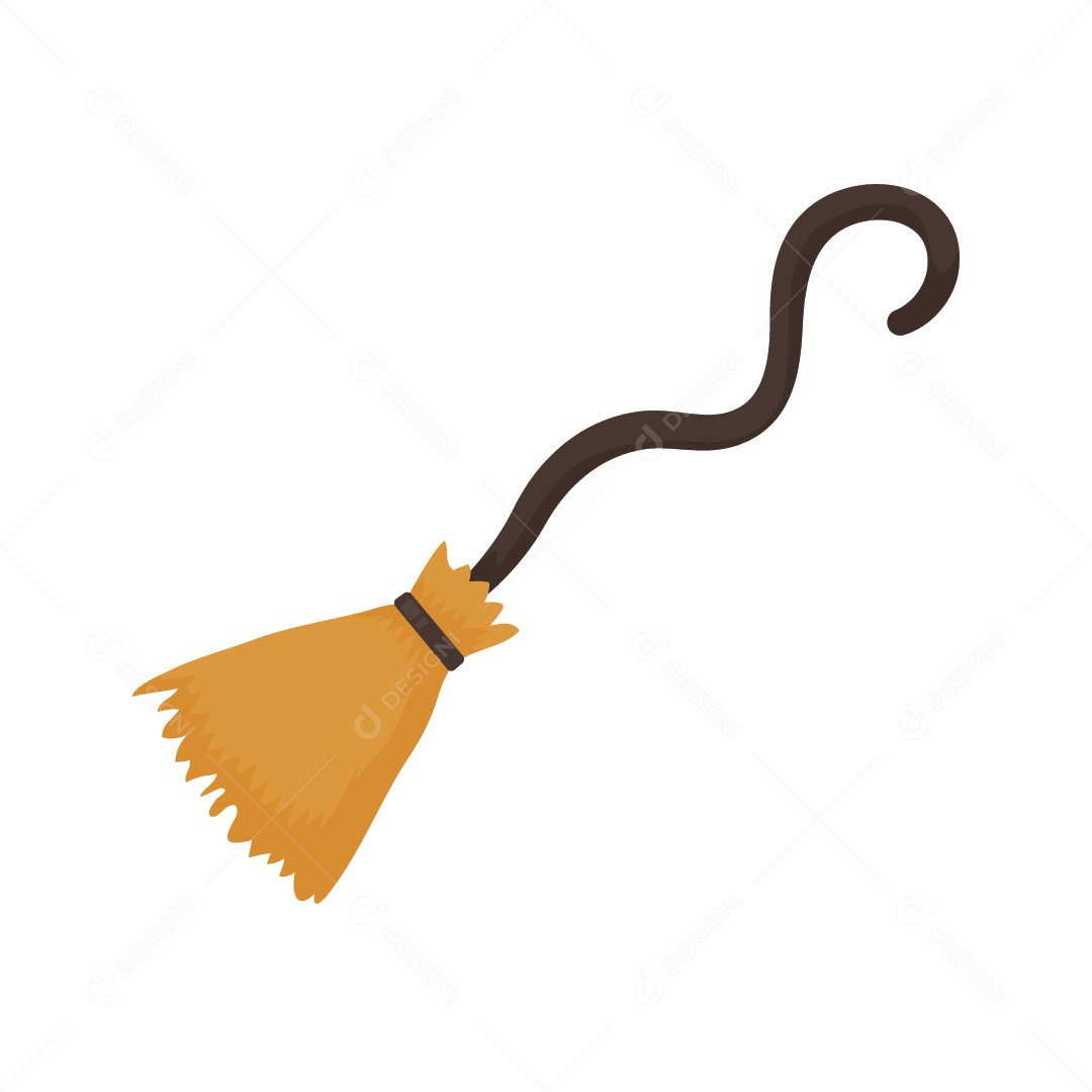 Vassoura de Bruxa Ilustração Vetor EPS
