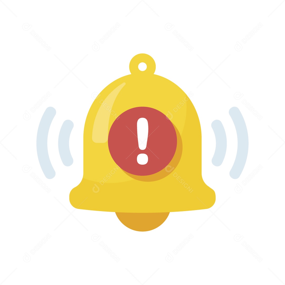 Ilustração de Sino de Notificação Vibrando Ícone Dourado Vetor EPS